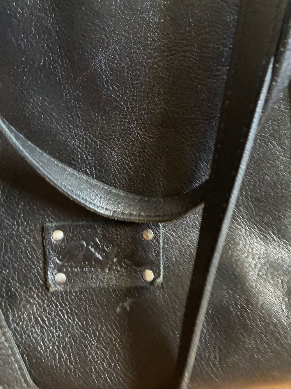 Patricia Nash Black Studded Leather Shoulder Tote - Picture 4 of 4